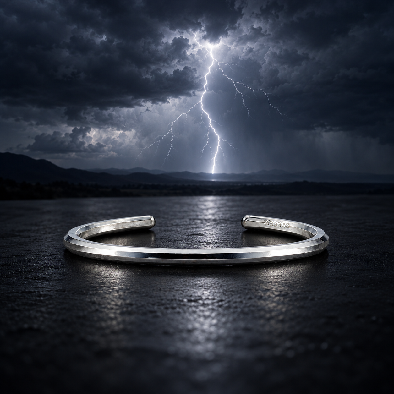 Lightning Cuff campaign image with the original photographed hallmark